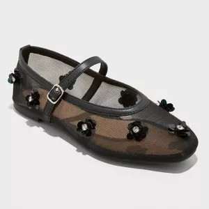 Women's Everly Mesh Floral Mary Jane Ballet Flats - A New Day™ | Target