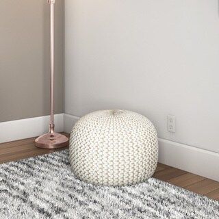 Oliver & James Pippin Hand-knitted Cotton Pouf | Bed Bath & Beyond