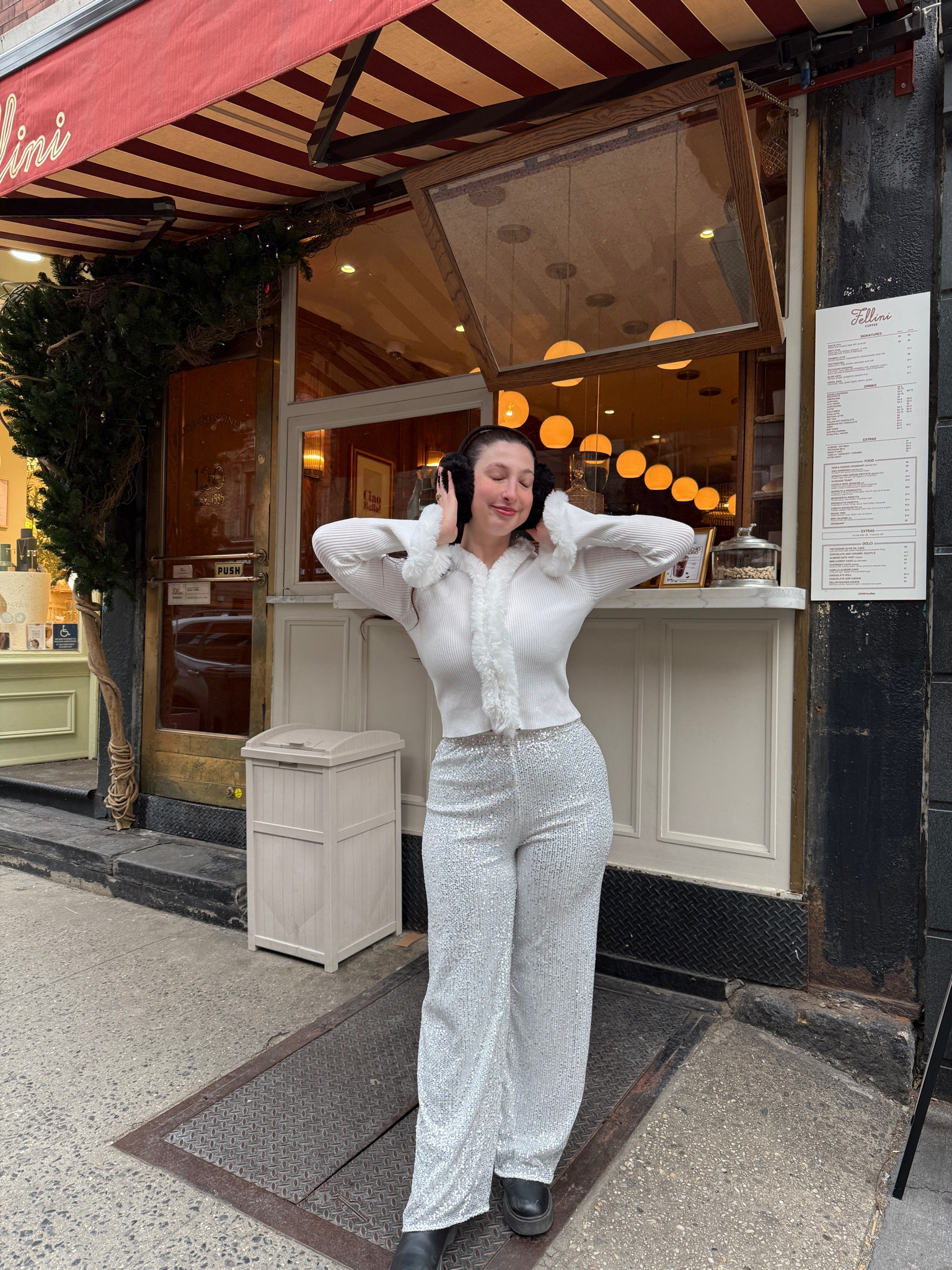 can we all start wearing sparkles year round? ✨🫶🏻 

Winter fashion, sparkles, fur, faux fur, silver pants, sparkly pants 

#LTKU #LTKStyleTip #LTKSeasonal