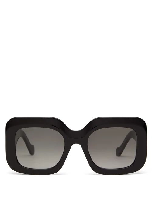 Loewe - Anagram Square Acetate Sunglasses - Womens - Black | Matches (US)