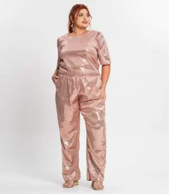 Calça Feminina Plus Size Em Paetê Secret Glam Rosa | Dafiti (BR)