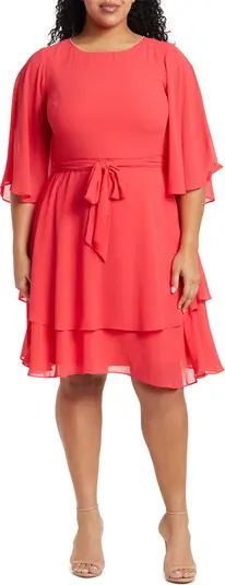 Marina Chiffon Flutter Sleeve Dress | Nordstromrack | Nordstrom Rack