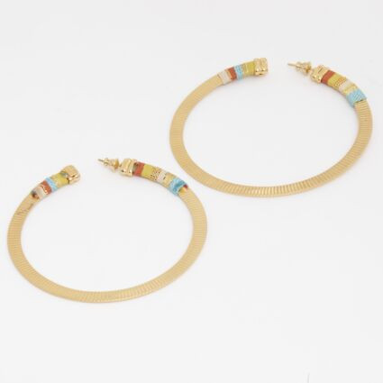 Gold Tone Disco Massai Hoop Earrings | TK Maxx