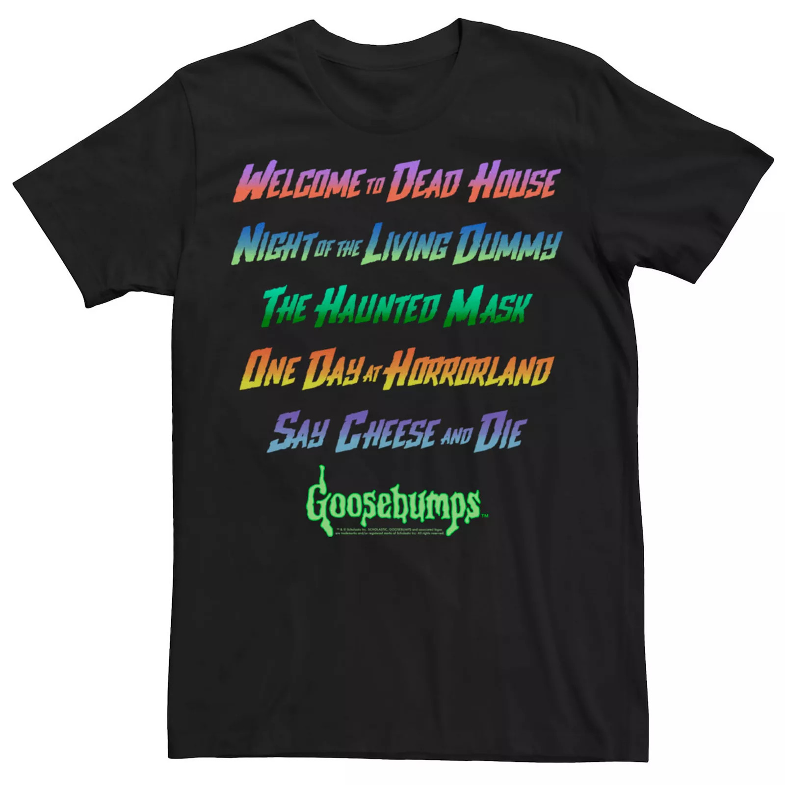 Men's Goosebumps Titles Text Logo Tee, Size: 3XL, Black | Kohl's