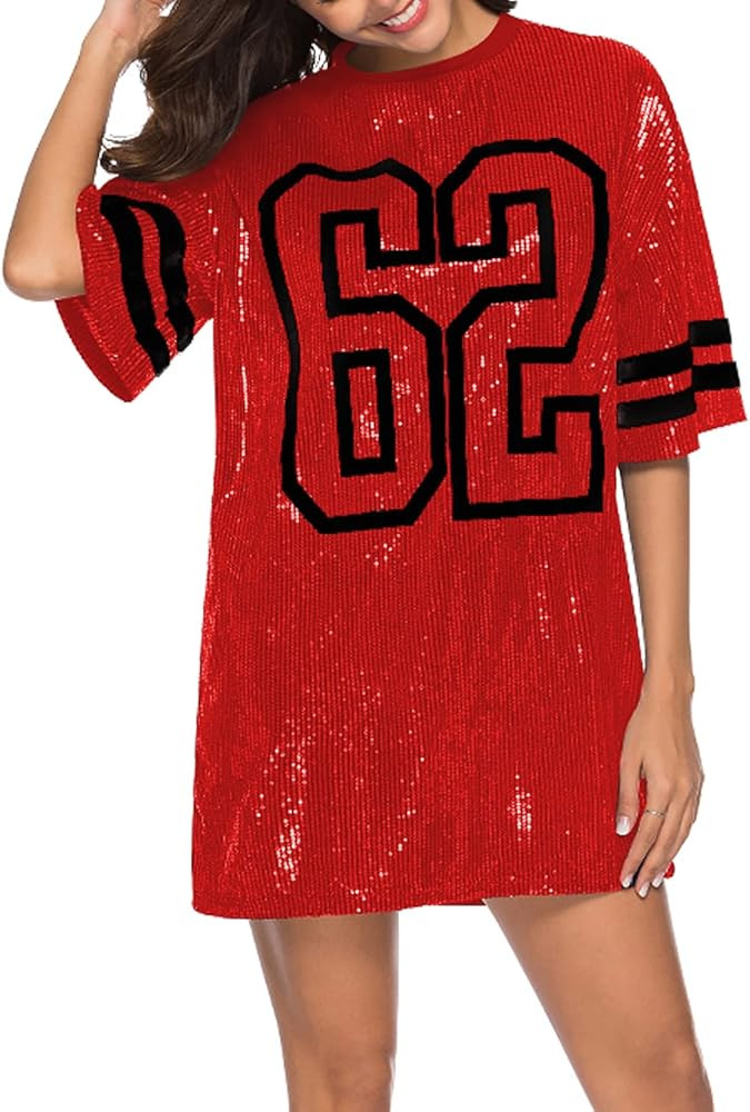 PORRCEY Juniors Short Sleeve Sequin Funny Dress Shirts | Amazon (US)