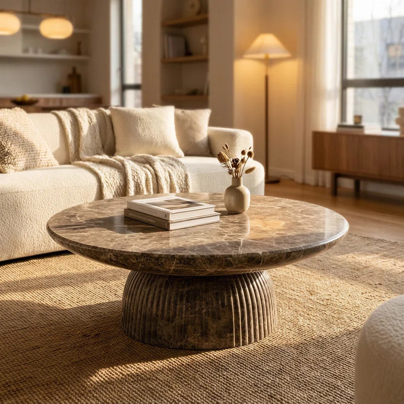 Tithi Round Concrete Coffee Table | Wayfair North America