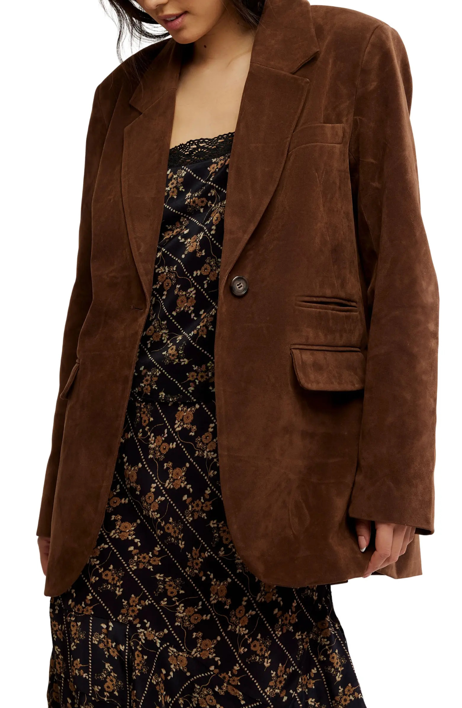 Paper Cut Faux Suede Blazer | Nordstrom