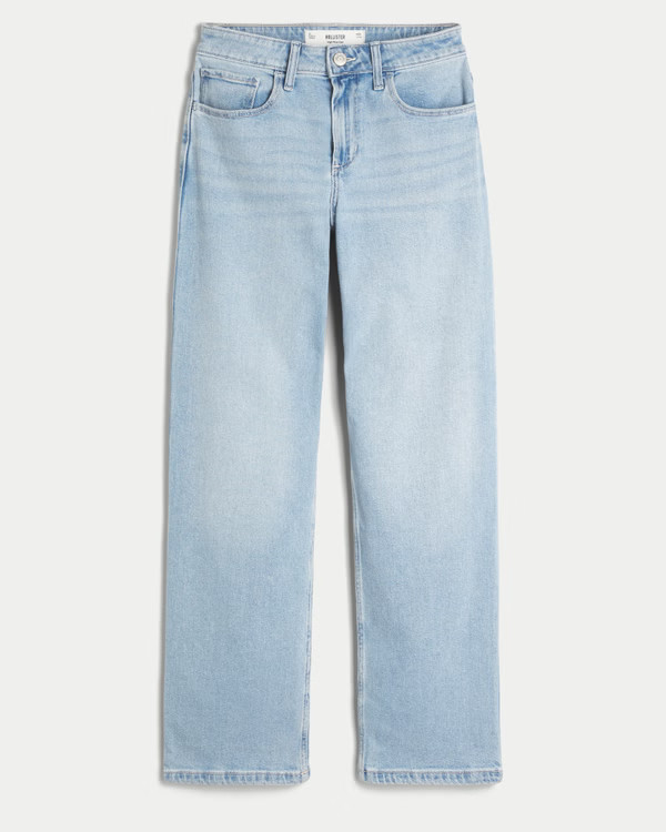 High-Rise Light Wash Dad Jeans | Hollister (UK)