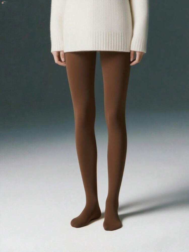 Women's Skin-Tone Tights, Fashionable Leg Shaper, Tight Fit Pantyhose For Autumn/Winter | SHEIN