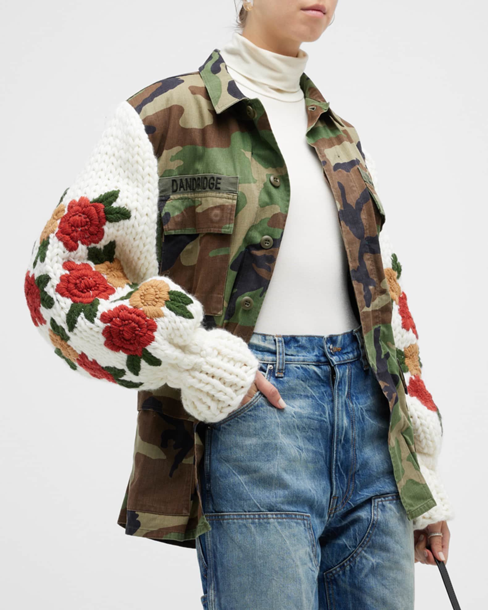 Tu Lize Upcycled Embroidered Military Jacket | Neiman Marcus