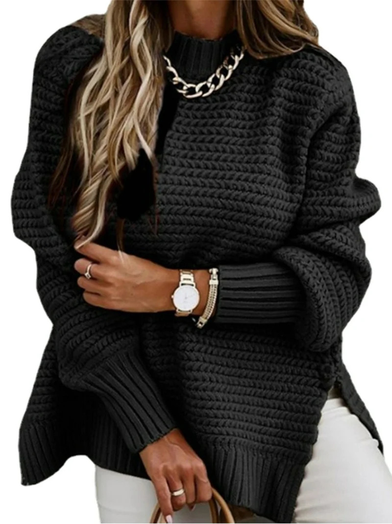 Rejlun Women Chunky Sweater Cozy Half Turtleneck Pullover Loungewear Jumper Tops Red M | Walmart (US)