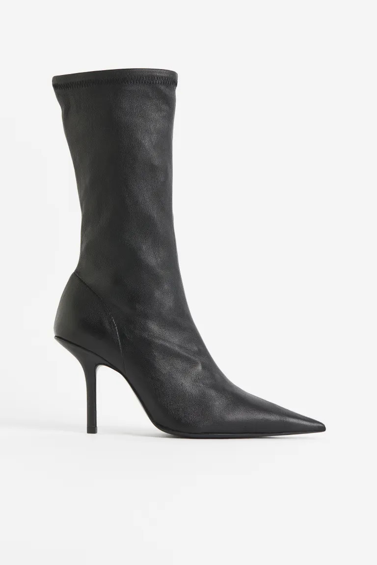 Lederstiefel mit Absatz | H&M (DE, AT, CH, NL, FI)