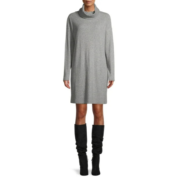 Time and Tru Women's Cowlneck Dress | Walmart (US)