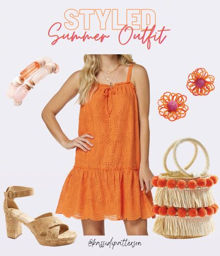 Summer outfit featuring beach bag, beach dress, wicker bag, nude heels, beach shoes, preppy outfit

#LTKitbag #LTKstyletip