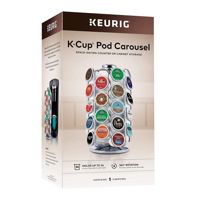 Keurig Storage Carousel, Coffee Pod Storage, Holds up to 36 Keurig K-Cup Pods, Silver | Walmart (US)