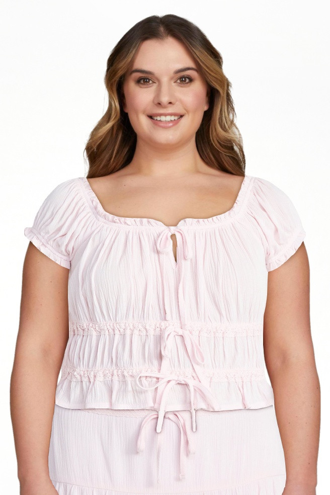 No Boundaries Puff Sleeve Peplum Top, Women’s XXS-XXL | Walmart (US)