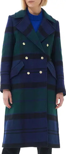 Marlene Tartan Plaid Wool Blend Peacoat | Nordstrom