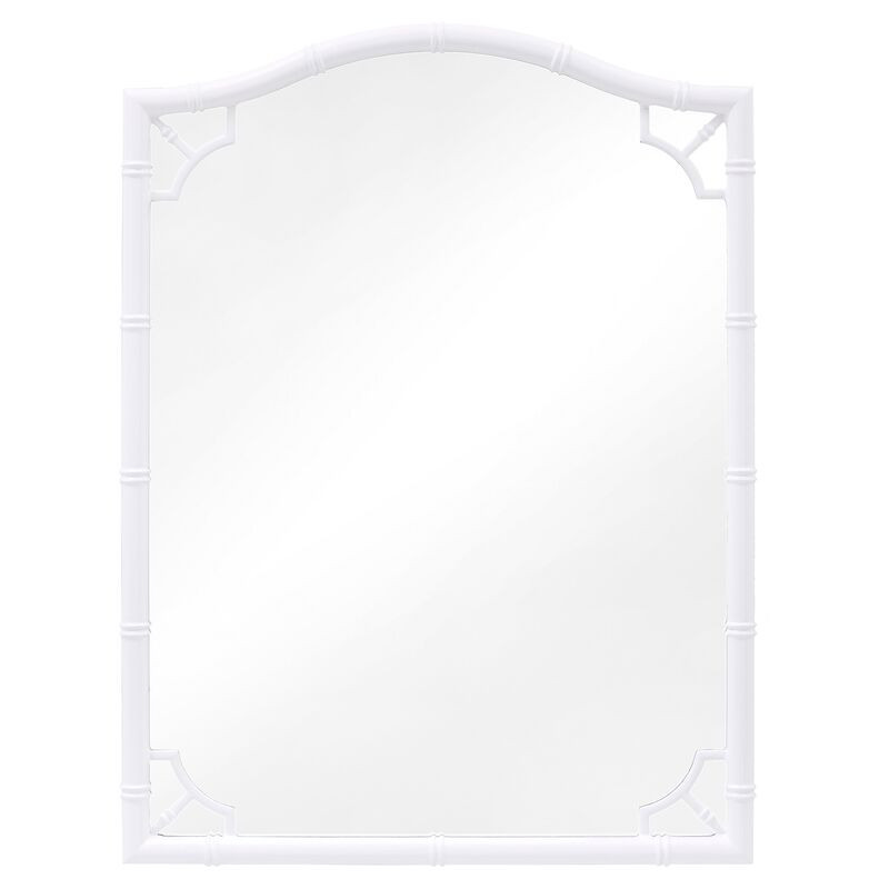 Veda Bamboo Wall Mirror, White | One Kings Lane