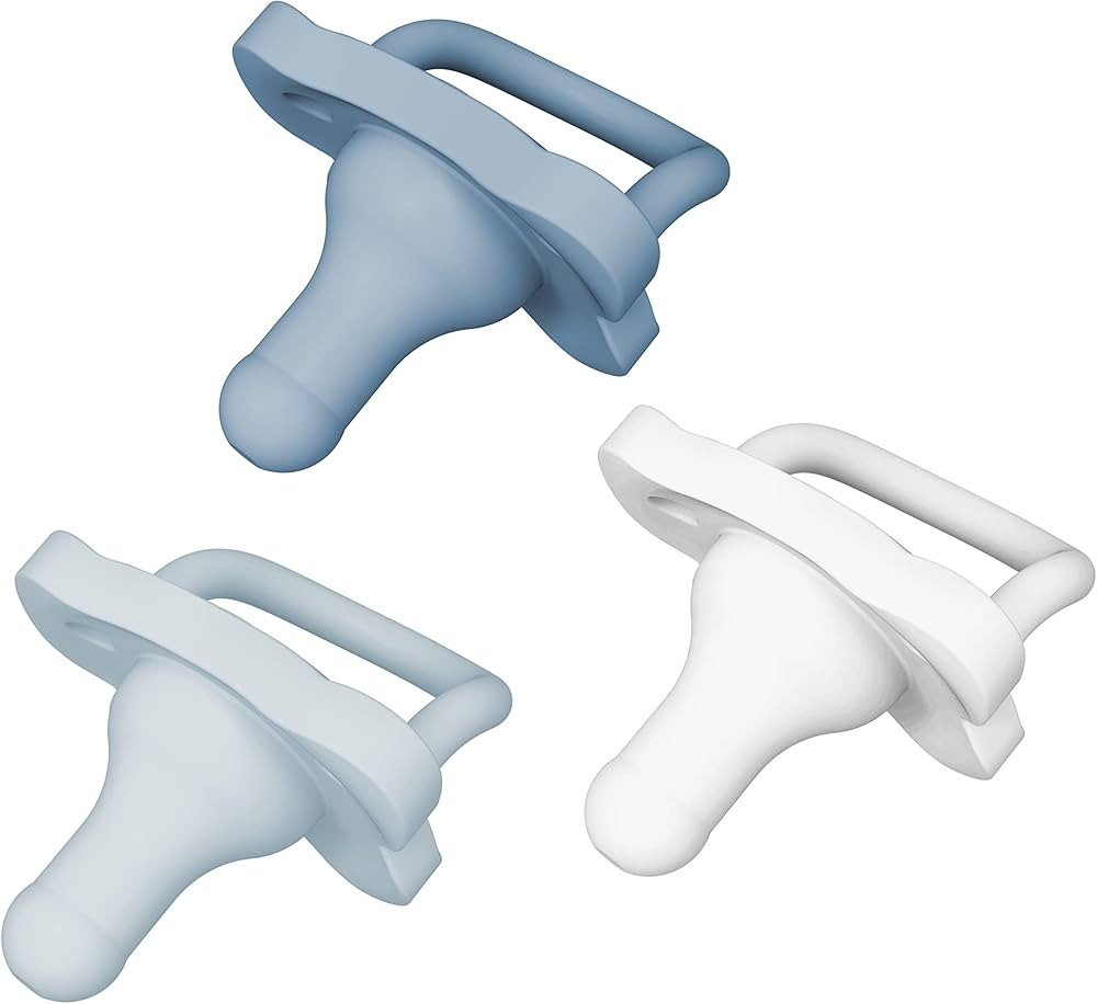 Dr. Brown's HappyPaci 100% Silicone Baby Pacifier, Contoured One-Piece Design, White, Blue, Light... | Amazon (US)