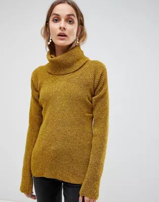 ASOS WHITE roll neck sweater with gather detail | ASOS US