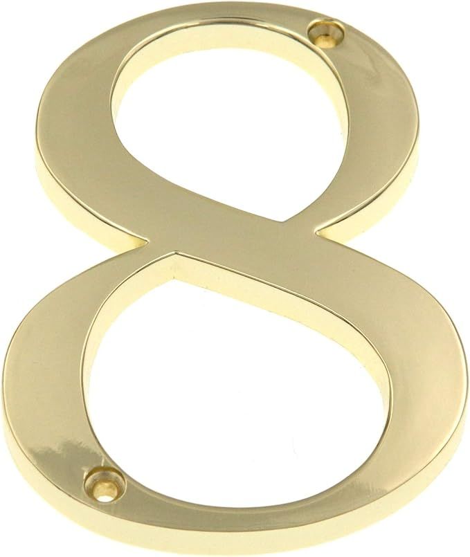 Polished Brass 4" House Address Number (8) | Amazon (US)