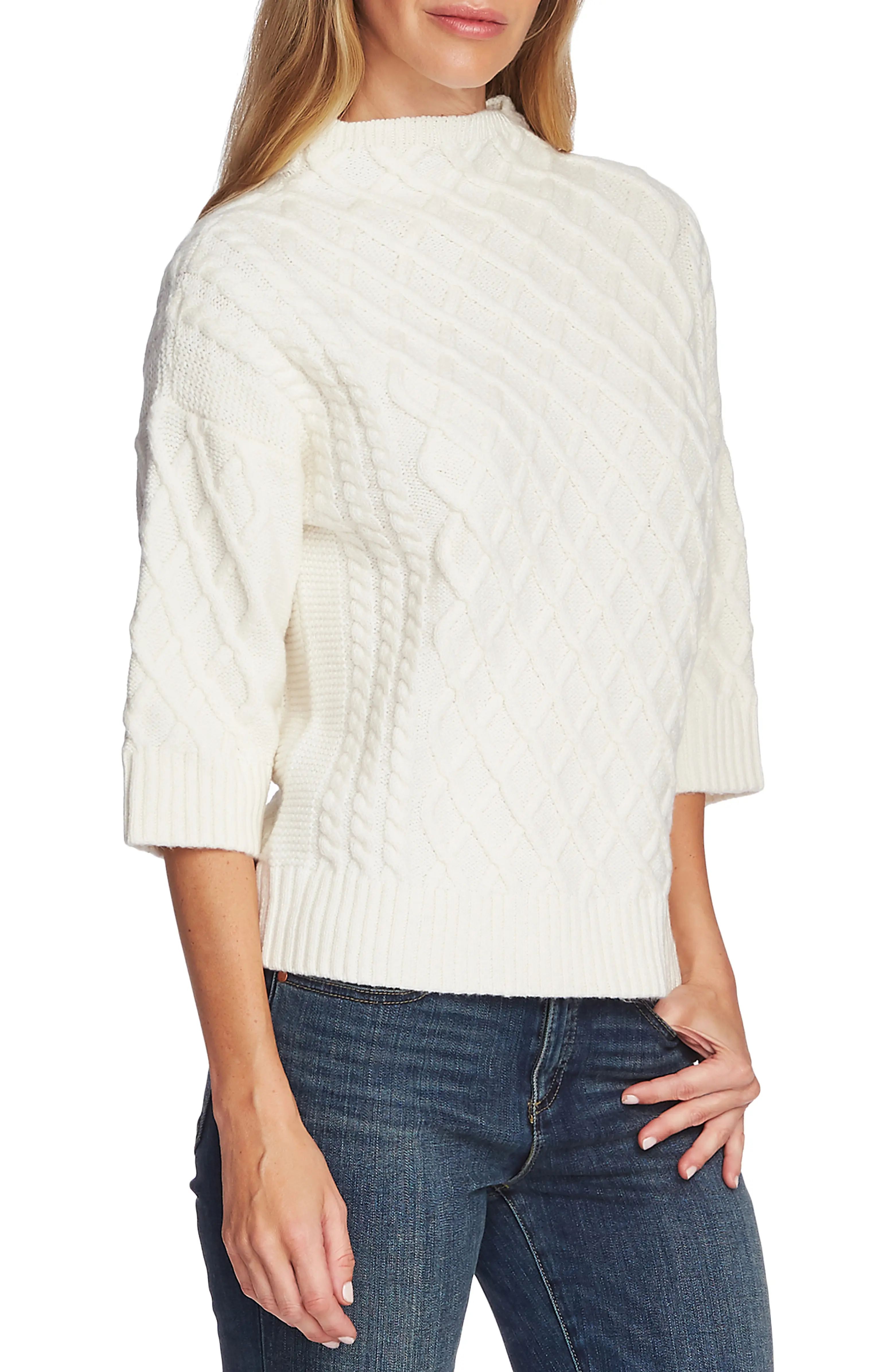 Chunky Cable Knit Funnel Neck Sweater | Nordstrom