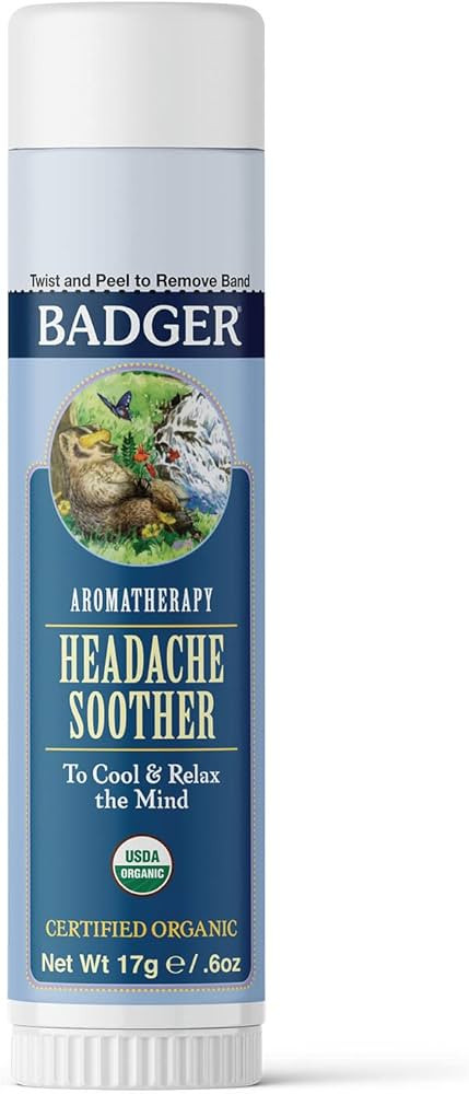 Amazon.com : Badger Headache Soother, 100% Organic Essential Oil Aromatherapy, All-Natural Headac... | Amazon (US)