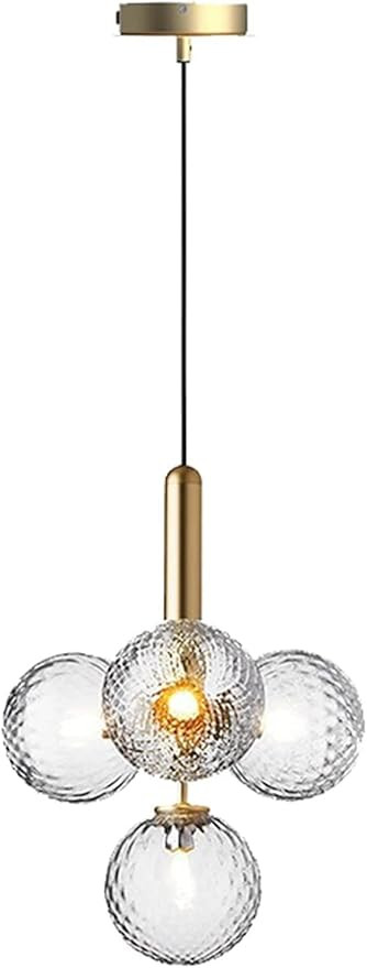4-Light Pendant Lights,Modern Clear Glass ds Pendant Lamps Compatible with Kitchen Island Hanging... | Amazon (US)