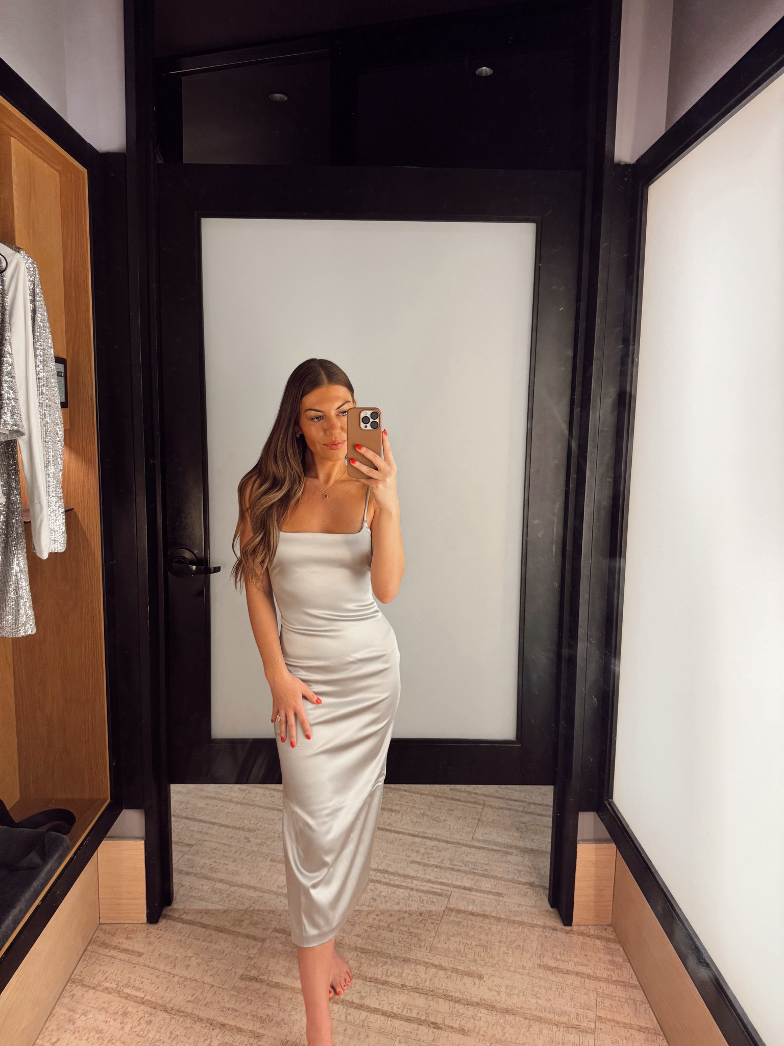 Stretch Satin Column Midi Dress curated on LTK