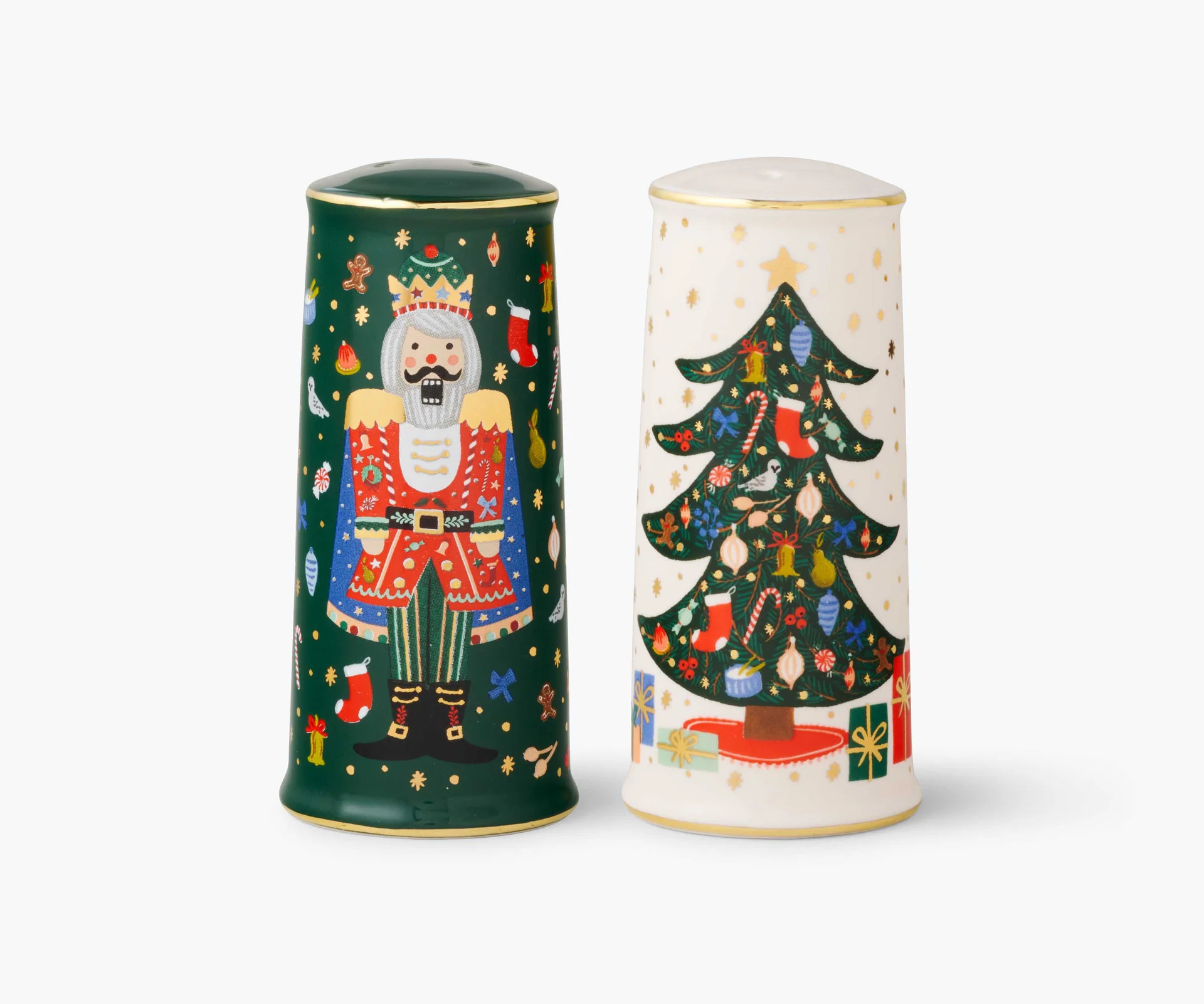 Porcelain Salt & Pepper Shaker Set - Nutcracker | Rifle Paper Co.