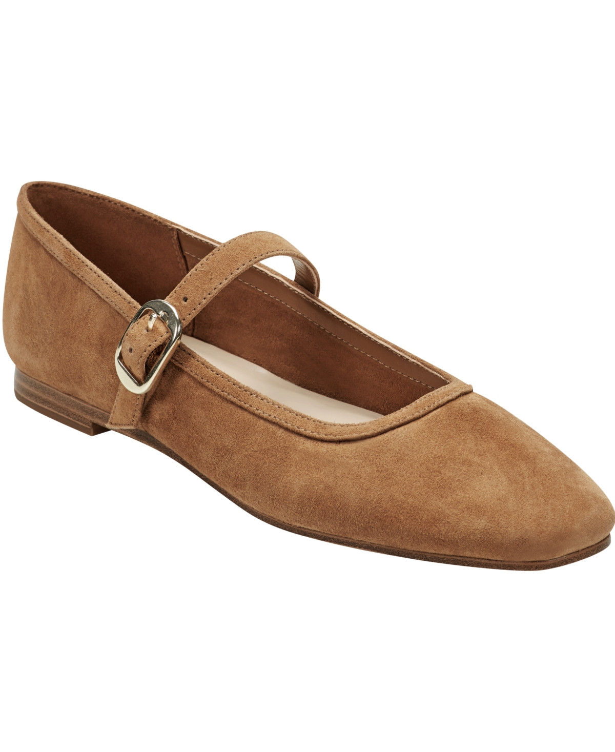 Marc Fisher Ltd Women's Garissa Mary Jane Ballet Flats - Dark Natural Suede | Macy's