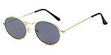 Womens Round Sunglasses Metal Frame UV400 Lens Eyewear Sun Glasses Golden Frame Gray Lens | Amazon (US)