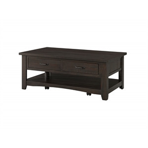 Martin Svensson Home Rustic Solid Wood 2 Drawer Coffee Table Espresso | Homesquare