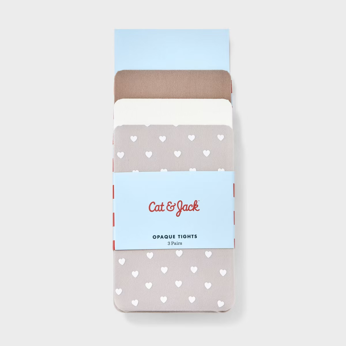 Toddler Girls' 3pk 'Hearts' Tights - Cat & Jack™ Gray/Ivory/Taupe | Target