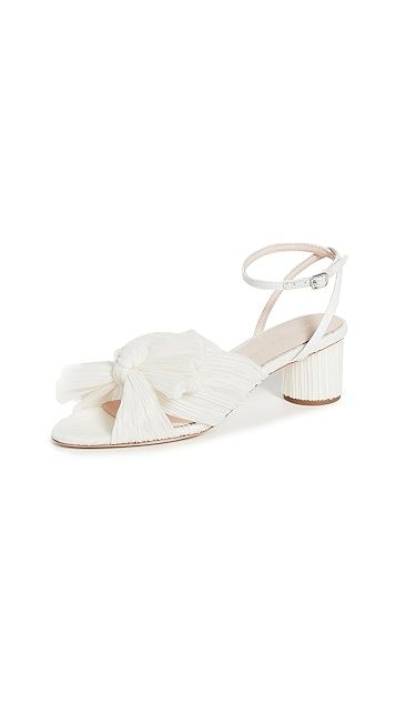 Dahlia Pleated Bow Heels with Ankle Strap | Shopbop