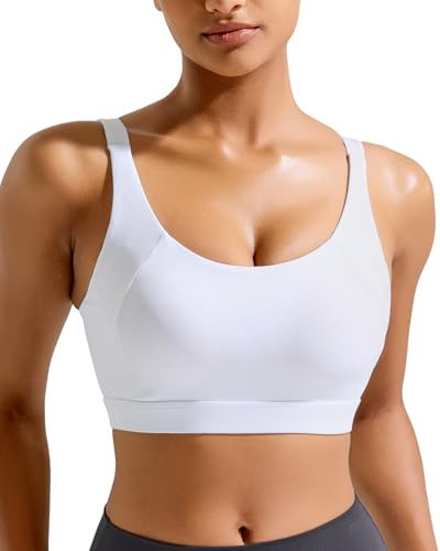 RUNNING GIRL White Sports Bras for Women,Crisscross Back High Support Sports Bra with Molded Cups(3050_White_S) | Amazon (US)