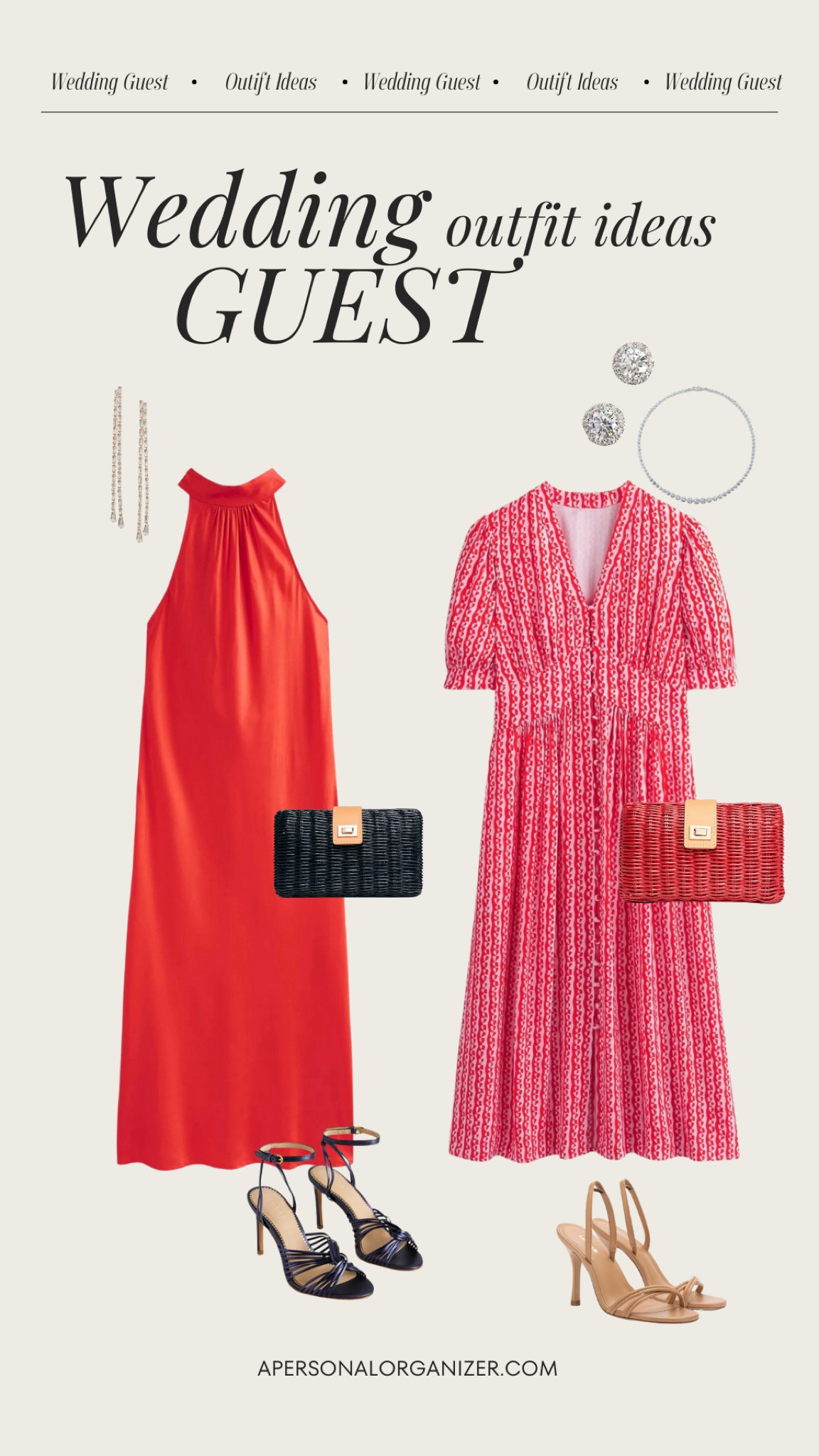 Dressed in the timeless classics, wearing red – the happiest color, ready to celebrate love. This wedding guest outfit is about making memories, one event at a time, and yes, it's meant to be used again and again. Because what's happier than a wedding day? Being able to relive the joy every time you wear this outfit. #weddingguest #weddingoutfitideas

#LTKover40 #LTKparties #LTKsalealert