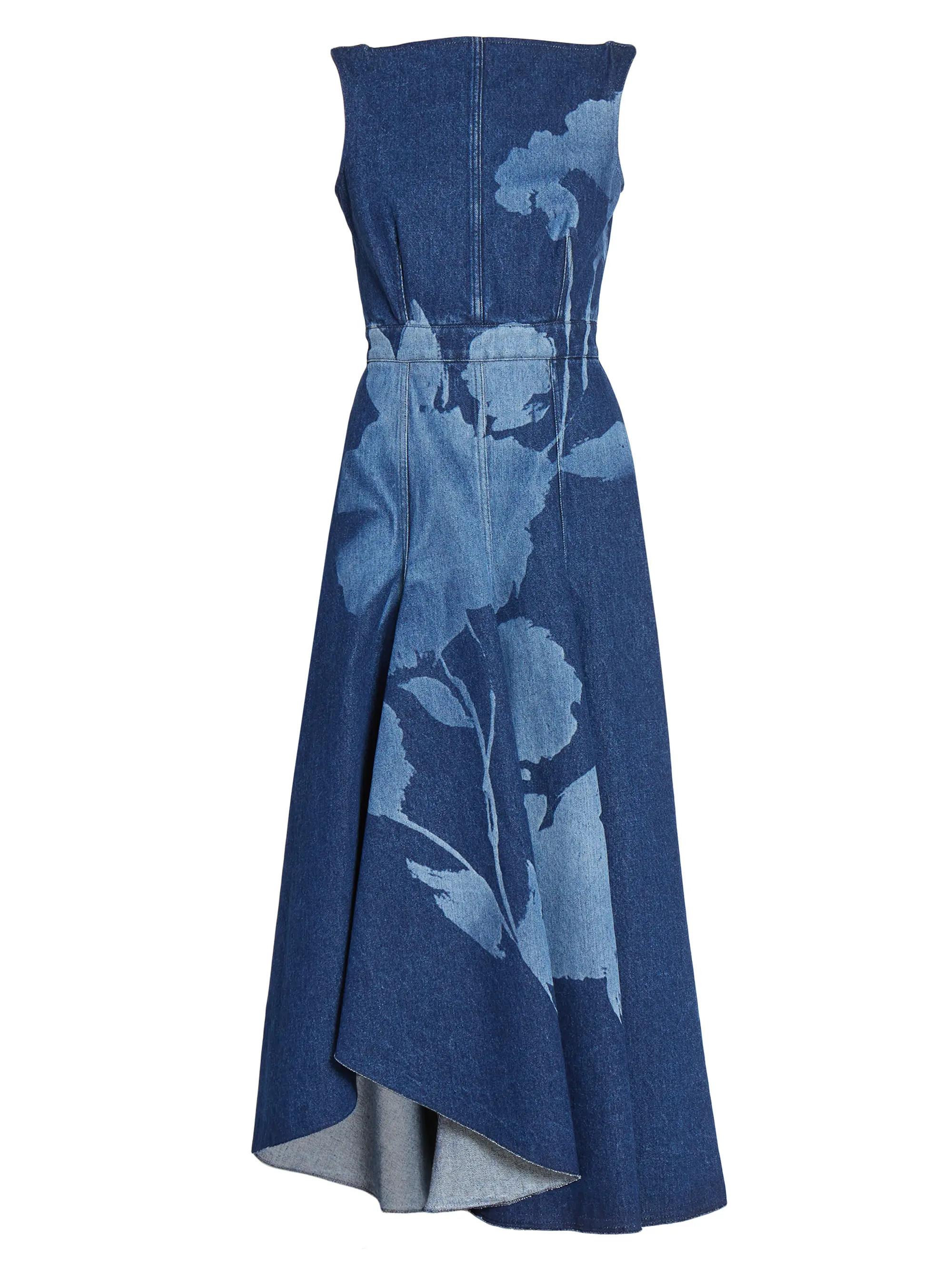 Floral Denim Fit-&-Flare Midi-Dress | Saks Fifth Avenue