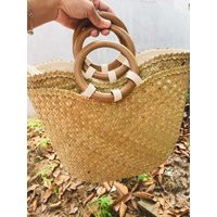 Straw/Natural Lepironia Straw Handmade Handbag, Totes Bag, Eco Friendly Bag | Etsy (US)