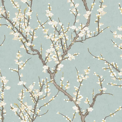 Spring Blossom Sakura Tree Design 33' L x 21" W Wallpaper Roll | Perigold