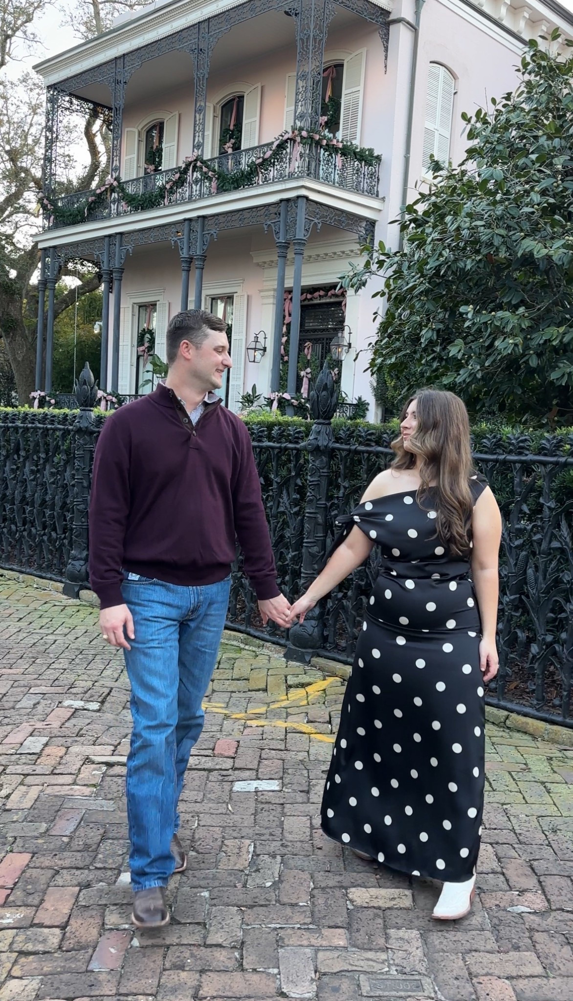 my outfit for couples photos in New Orleans 🖤

size large in dress— size up if you have a curvy shape! I’m normally a small/medium in most brands but needed room for my hips. all are exact! 

western style, western fashion, OOTD, polka dot, engagement photos

#LTKootd #LTKdayinmylife #LTKHoliday