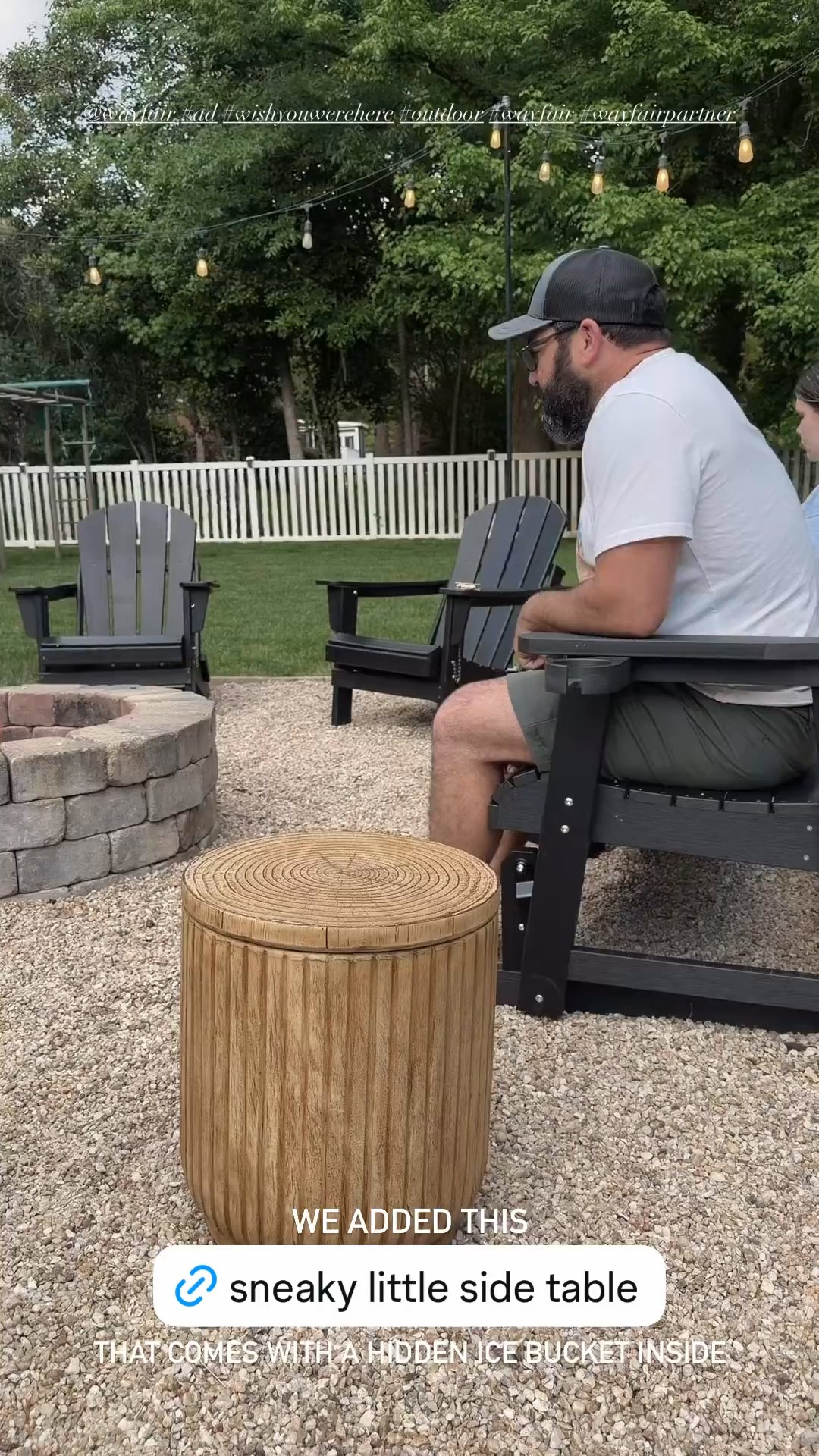 When the sun sets after 8pm and school nights begin to look like this…
Shop our bench glider and ice bucket table we got for our fire pit! 

#outdoorparty #campfire #backyard 

#LTKSeasonal