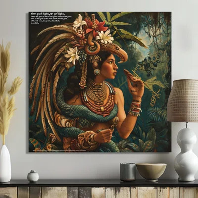 Quetzalcoatl Mexican God Of Chocolate - Religious Portrait Wall Art Decor | Wayfair North America