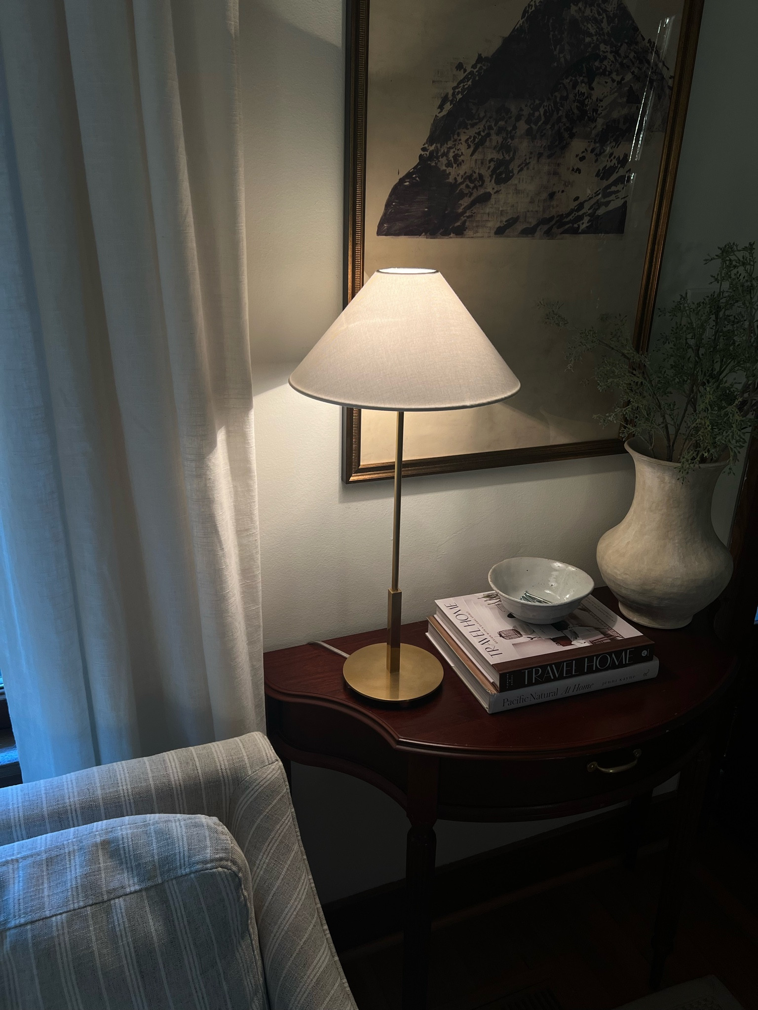 My favorite table lamp! Art is from Fine Little Day. 

//
Traditional home, brass light, table lamp, vintage lamp

#LTKStyleTip #LTKHome