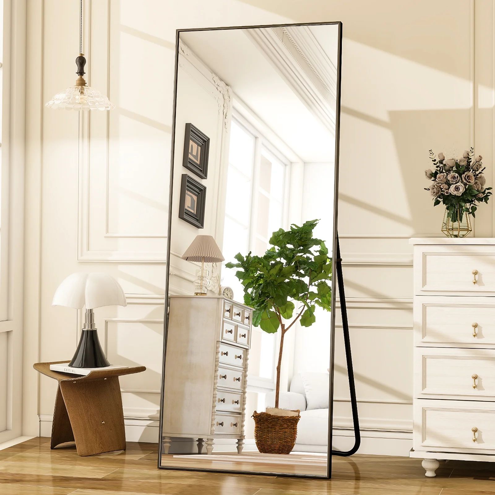 BEAUTYPEAK 71"x27" Full Length Mirror Rectangle Floor Mirrors for Standing Leaning or Hanging Bla... | Walmart (US)