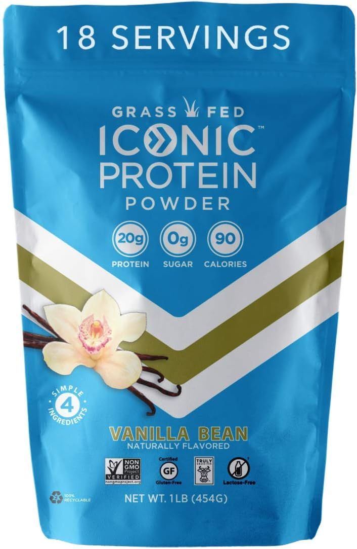 Iconic Protein Powder, Vanilla Bean, 1 Lb (18 Servings) | Sugar Free, Low Carb Protein Shake | 20... | Amazon (US)