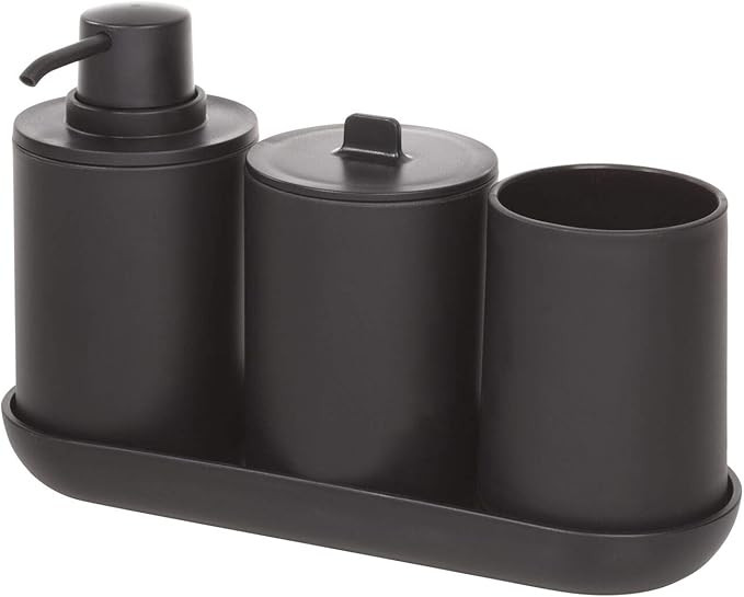 iDesign 28737ES Cade 4-Piece Bathroom Accessory Set, Matte Black | Amazon (US)