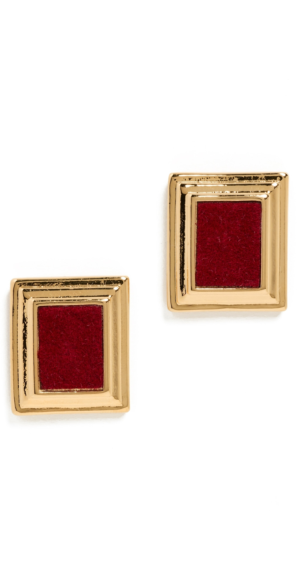 Heaven Mayhem Plaza Earrings Gold/Burgundy One Size | Shopbop