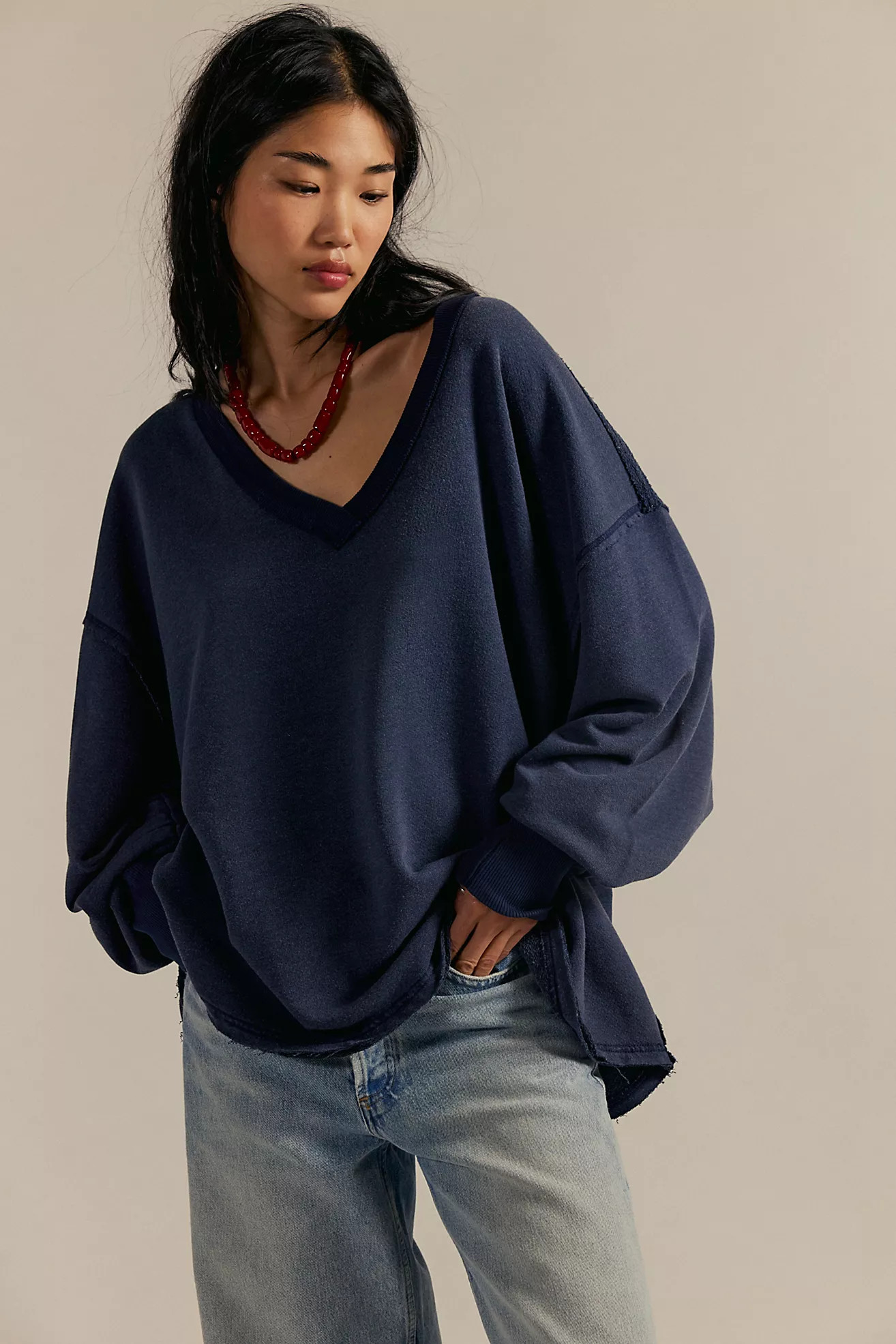 We The Free Venice V-Neck Sweatshirt | Free People (Global - UK&FR Excluded)