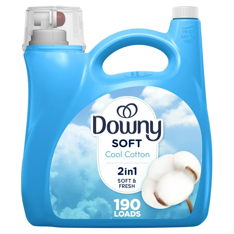 Downy Liquid Fabric Softener, Cool Cotton Scent, 140 fl oz, 190 Loads | Walmart (US)